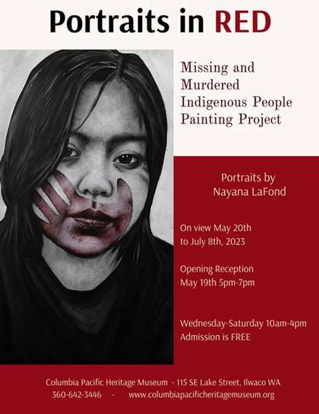 Portraits in RED: Missing and Murdered Indigenous People Painting Project