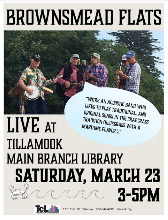 Brownsmead Flats Live at Tillamook County Main Library