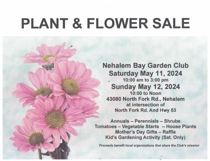 Nehalem Bay Garden Club Plant Sale