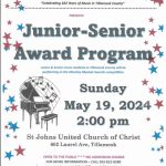 Monday Musical Club of Tillamook - May program - "Junior-Senior Awards Program"