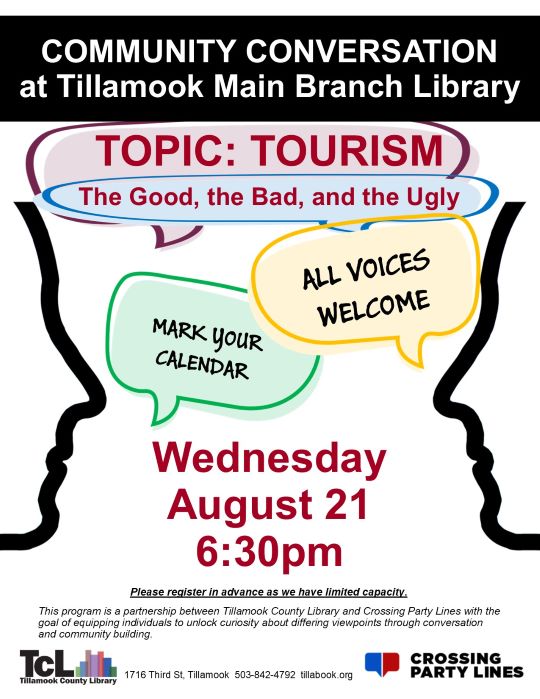 Let's Talk About: TOURSIM at Tillamook Main Branch Library