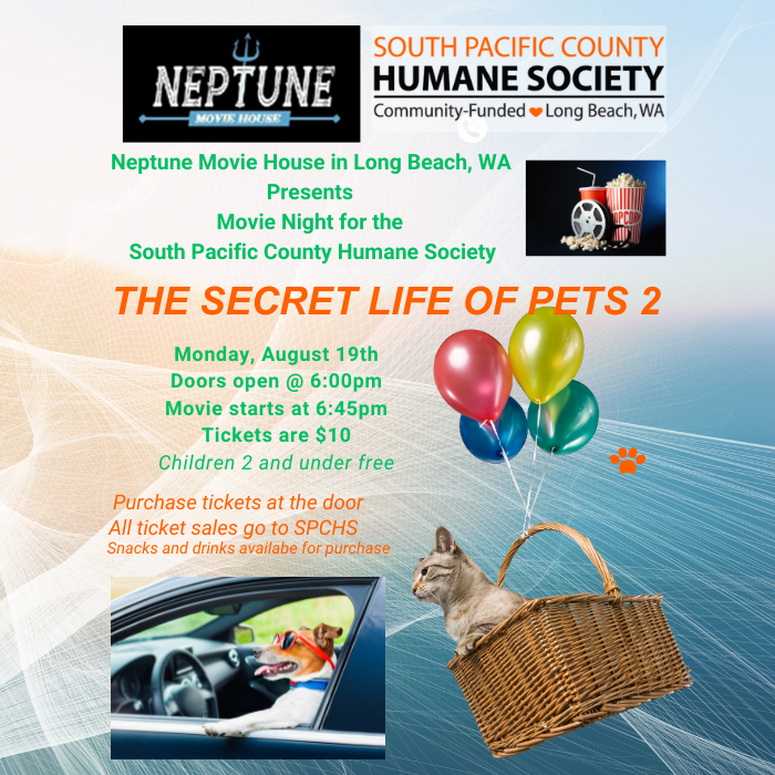 Movie Night for the South Pacific County Humane Society