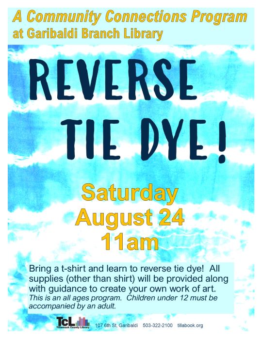 Reverse Tie Dye at Garibaldi Branch Library