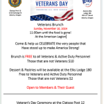 American Legion and the Astoria Elks Lodge 180 Veterans Day celebration