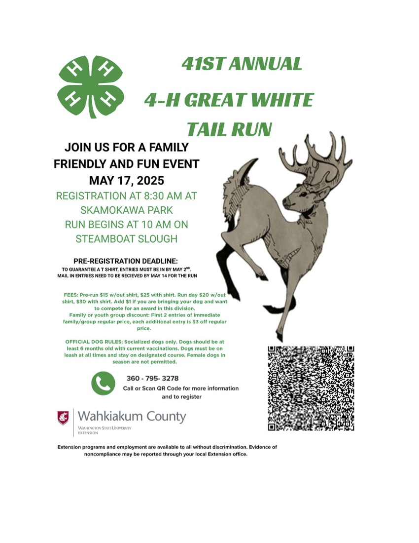 Great White Tail Run sponsored by Wahkiakum 4-H