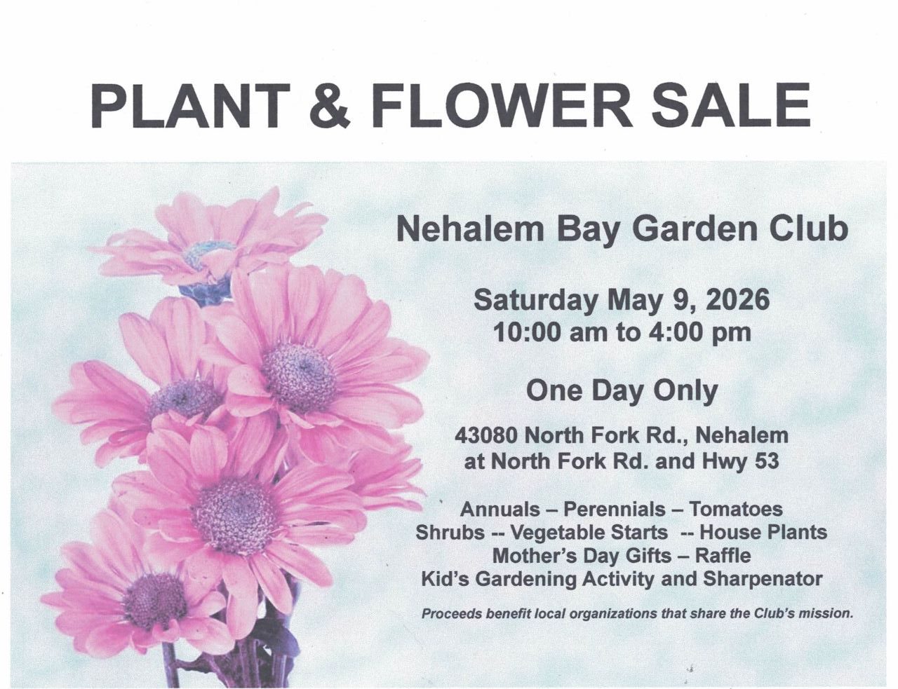 Nehalem Bay Garden Club Plant Sale