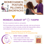 Biomechanics: Posture, Pillows and Backpacks